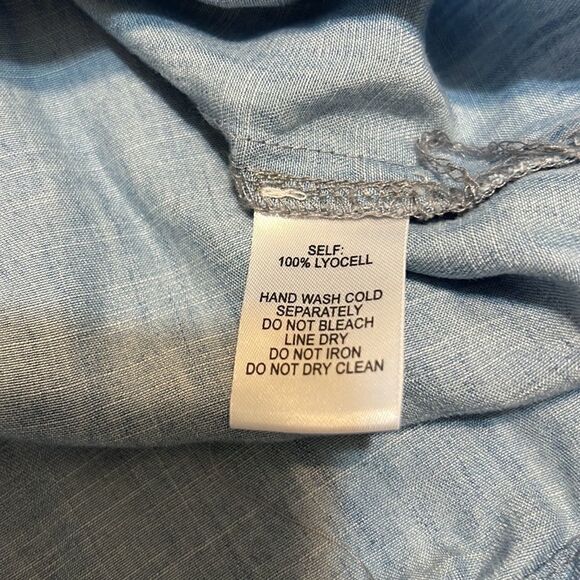 Lulu's Off the Shoulder Denim Look Tunic - Size M - Picture 3 of 3